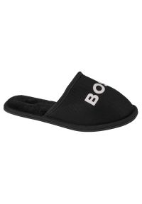 BOSS - Kapcie Boss Logo Slippers Jr J29312-09B czarne. Kolor: czarny. Materiał: syntetyk. Szerokość cholewki: normalna. Sport: turystyka piesza #5