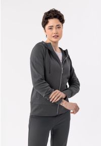 Volcano - Bluza na zamek B-ALEXA. Okazja: na spotkanie biznesowe. Typ kołnierza: kaptur. Materiał: elastan, bawełna, skóra, materiał. Wzór: gładki. Styl: biznesowy, klasyczny, sportowy #1