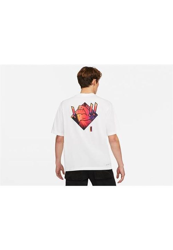 Koszulka sportowa męska Nike Air Jordan Zion Dri-fit. Kolor: biały. Materiał: bawełna, poliester. Długość rękawa: krótki rękaw. Technologia: Dri-Fit (Nike). Długość: krótkie