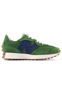 Buty unisex New Balance U327WSC – zielone. Okazja: na co dzień. Kolor: zielony. Materiał: zamsz, guma, materiał. Szerokość cholewki: normalna #1