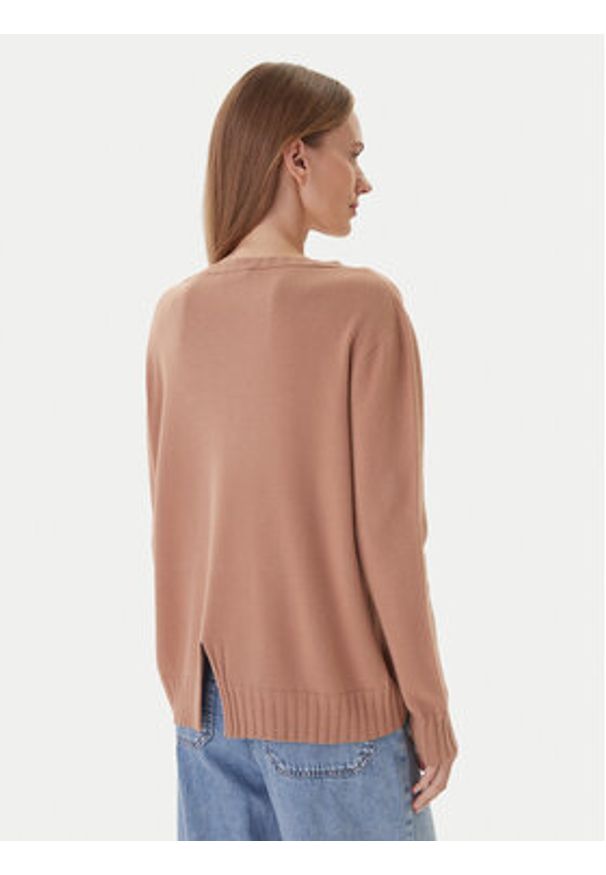 Kontatto Sweter 3M0808C Beżowy Relaxed Fit. Kolor: beżowy. Materiał: syntetyk
