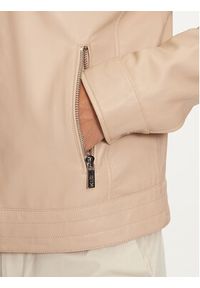 Karl Lagerfeld - KARL LAGERFELD Kurtka skórzana 555019 541422 Beżowy Regular Fit. Typ kołnierza: dekolt w karo. Kolor: beżowy. Materiał: skóra #3