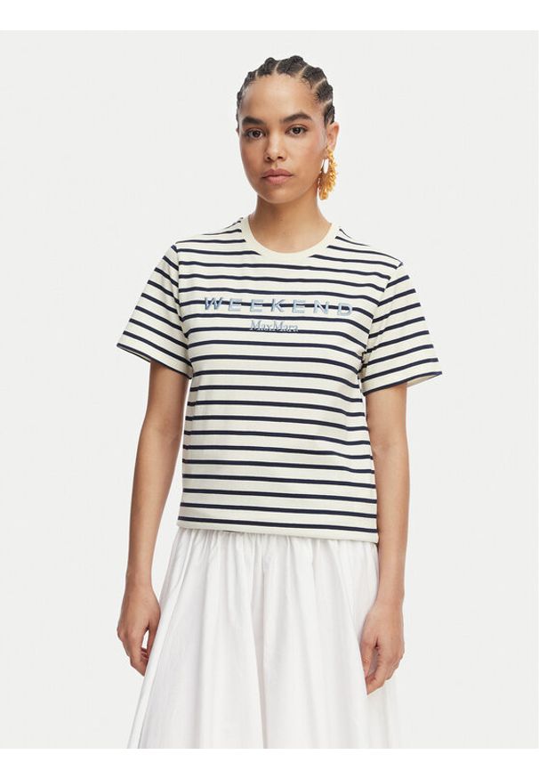 Weekend Max Mara T-Shirt Bora 2615971042 Granatowy Regular Fit. Kolor: niebieski. Materiał: bawełna