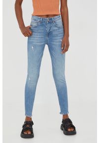 Cross Jeans jeansy damskie high waist. Stan: podwyższony. Kolor: niebieski