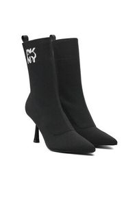 DKNY Botki Sansa K2490325 Czarny. Kolor: czarny. Materiał: materiał