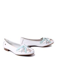 Maciejka - MACIEJKA P7542-11/00-0 biały, baleriny damskie. Kolor: biały. Materiał: skóra, polar #1