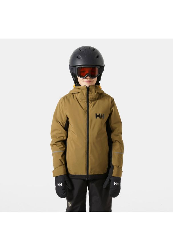 Dziecięca kurtka narciarska Helly Hansen Quest. Kolor: brązowy, beżowy, wielokolorowy. Sezon: zima. Sport: narciarstwo
