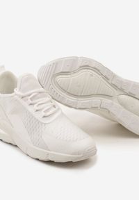 Born2be - Białe Buty Sportowe Sneakersy z Siateczki na Elastycznej Podeszwie Alinesta. Okazja: na co dzień. Kolor: biały. Materiał: jeans #3