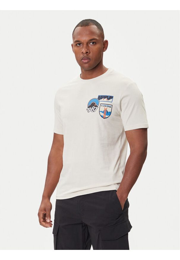 Napapijri T-Shirt S-Montepiana NP0A88SV Beżowy Regular Fit. Kolor: beżowy. Materiał: bawełna