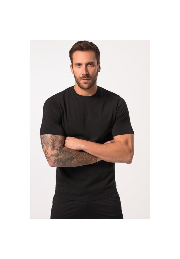 JAY-PI - Męski T-shirt Iron Anvil fitness x DK rękaw 1/2 laserowy nadruk. Kolekcja: plus size. Kolor: czarny. Materiał: materiał, poliester, bawełna. Wzór: nadruk. Sport: fitness