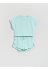 Reserved - Bawełniany komplet - jasnoturkusowy. Kolor: turkusowy. Materiał: bawełna