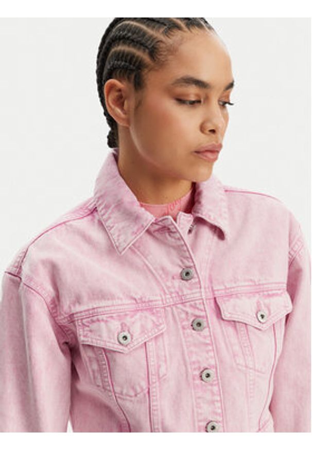 Hugo - HUGO Kurtka jeansowa Galatea 50534763 Różowy Regular Fit. Kolor: różowy. Materiał: bawełna