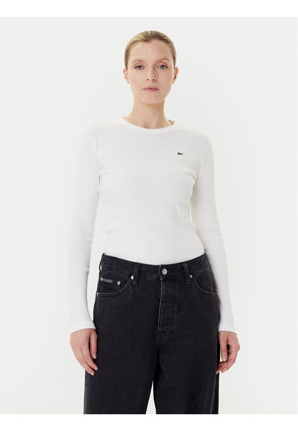 Lacoste Bluzka TF1692 Écru Slim Fit. Materiał: bawełna