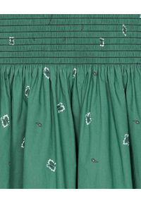 Kenzo - KENZO - Zielona rozkloszowana spódnica z wysokim stanem. Stan: podwyższony. Kolor: zielony. Materiał: bawełna #2