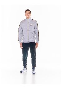 LEONE 1947 APPAREL - ZŁOTY męski dres ze stojącym kołnierzem i zamkiem błyskawicznym. Kolor: czarny, szary, wielokolorowy. Materiał: dresówka. Sport: fitness