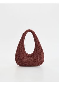 Reserved - Pleciona torebka hobo - bordowy. Kolor: czerwony #1