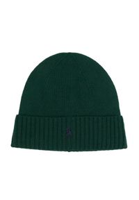 Ralph Lauren - RALPH LAUREN - Zielona czapka z wełny. Kolor: zielony. Materiał: wełna. Wzór: haft. Sezon: zima #3