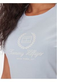 TOMMY HILFIGER - Tommy Hilfiger T-Shirt Flag Script WW0WW41761 Błękitny Slim Fit. Kolor: niebieski. Materiał: bawełna