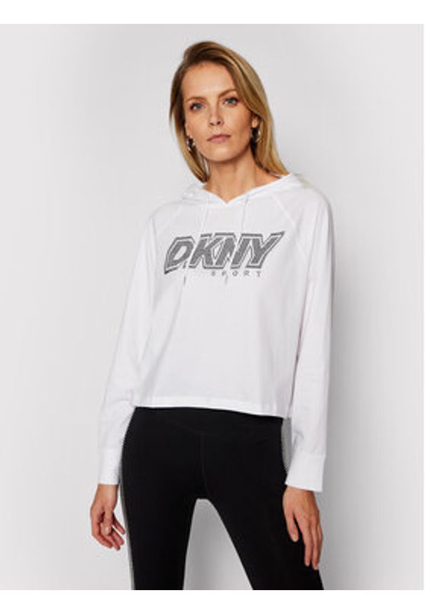 Bluza DKNY Sport. Kolor: biały. Materiał: bawełna. Styl: sportowy