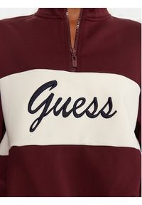 Guess Bluza V5BQ00 KCX22 Bordowy Regular Fit. Kolor: czerwony. Materiał: syntetyk #3
