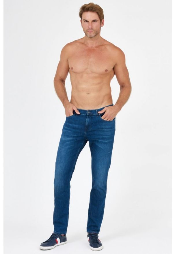 7 FOR ALL MANKIND Granatowe jeansy męskie SLIMMY TAPERED LUXE PERFORMANCE ECO. Kolor: niebieski
