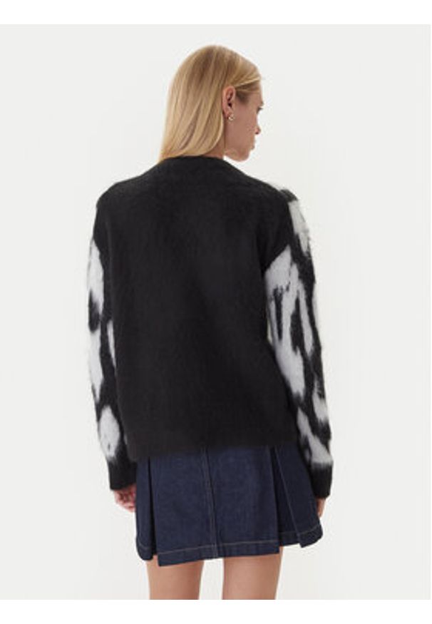 Calvin Klein Sweter Brushed Hairy LV044D343G Czarny Regular Fit. Kolor: czarny. Materiał: syntetyk