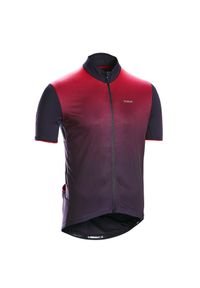 TRIBAN - Koszulka rowerowa szosowa Triban RC500. Kolor: czarny, wielokolorowy, czerwony. Materiał: poliester, elastan, materiał, poliamid. Sport: wspinaczka