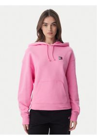 Tommy Jeans Bluza Badge DW0DW19414 Różowy jasny Boxy Fit. Kolor: różowy. Materiał: bawełna #1