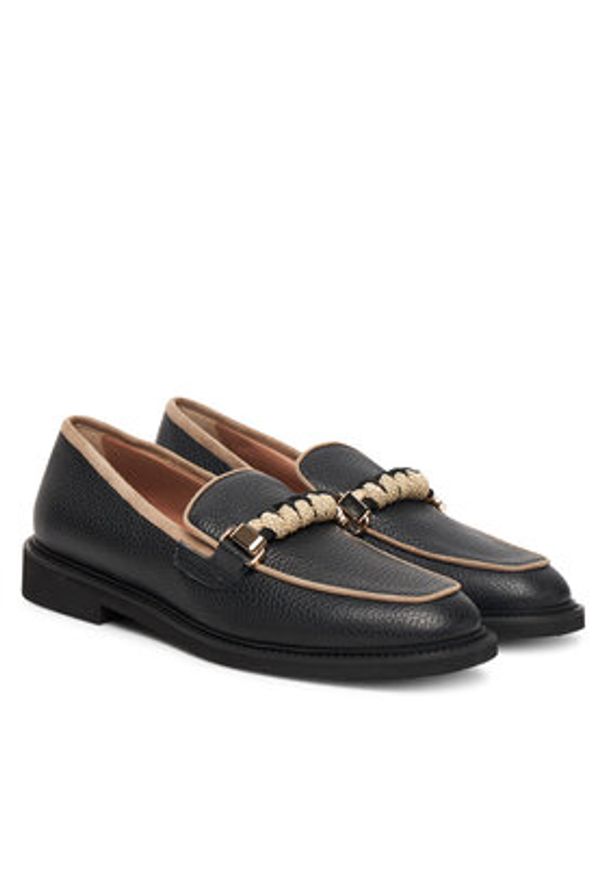 Pollini Loafersy SA10183G0NTD100A Czarny. Kolor: czarny. Materiał: skóra