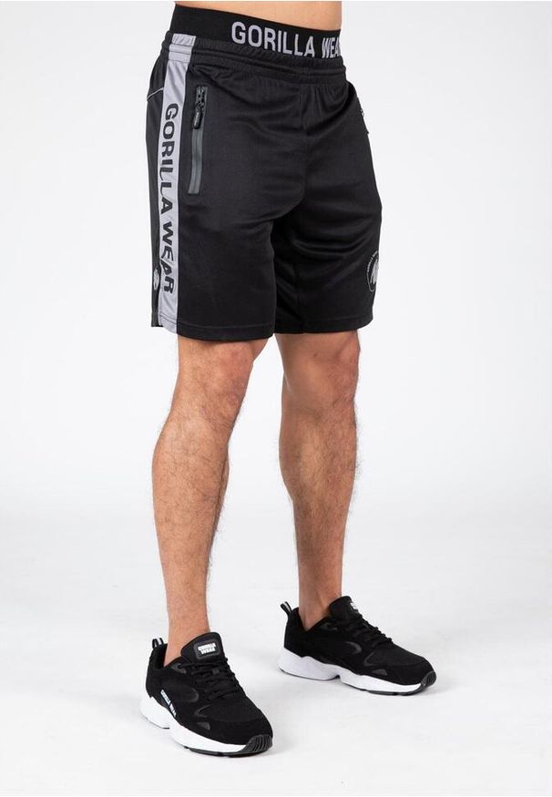 GORILLA WEAR - Atlanta Szorty - Czarny/Szary. Kolor: wielokolorowy, czarny, szary. Sport: fitness