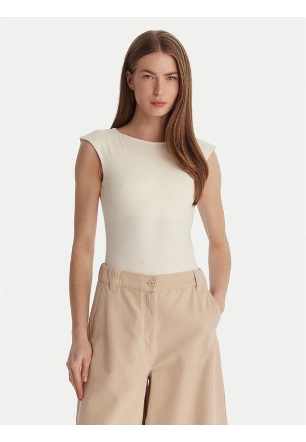 Marella Body Vigile 2615941021 Écru Slim Fit. Kolor: kremowy. Materiał: syntetyk