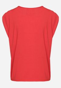 Born2be - Czerwona Bluzka z Wiskozy Bez Rękawów Mavalese. Okazja: na co dzień. Kolor: czerwony. Materiał: wiskoza. Długość rękawa: bez rękawów. Styl: klasyczny, casual, elegancki #7