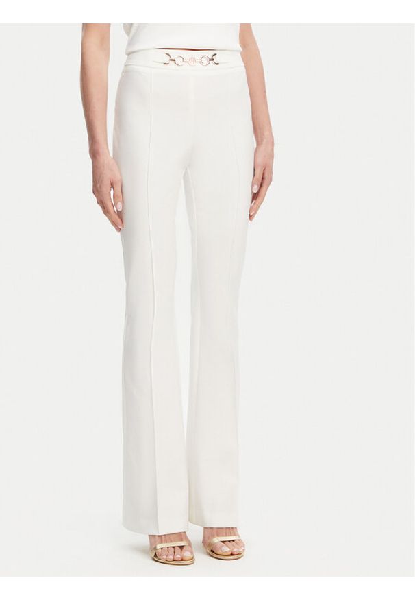Fracomina Spodnie materiałowe FR25SVA006W51501 Écru Flare Fit. Materiał: syntetyk, bawełna