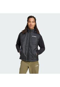 Adidas - Bezrękawnik Terrex Multi Climawarm Insulated Hooded. Kolor: czarny. Materiał: puch. Długość rękawa: bez rękawów. Technologia: ClimaWarm (Adidas). Sport: turystyka piesza