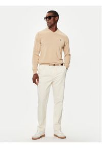 Lacoste Sweter AH1951 Beżowy Regular Fit. Kolor: beżowy. Materiał: bawełna #5