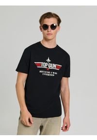Sinsay - Koszulka z nadrukiem Top Gun - czarny. Kolor: czarny. Wzór: nadruk