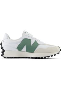 Buty unisex New Balance U327SKC – białe. Okazja: na co dzień. Kolor: biały. Materiał: materiał, skóra, syntetyk, guma. Szerokość cholewki: normalna