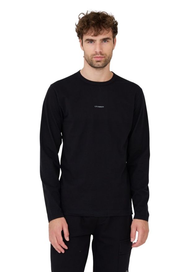 C.P. Company - C.P. COMPANY Czarny longsleeve. Kolor: czarny. Długość rękawa: długi rękaw