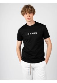Les Hommes T-shirt | LF224302-0700-9001 | Grafic Print | Mężczyzna | Czarny. Okazja: na co dzień. Kolor: czarny. Materiał: bawełna. Wzór: nadruk. Styl: casual #3
