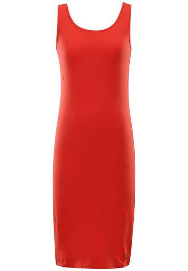 Naak - Elegancka czerwona damska sukienka Nax Brewa M - Perfect Fit. Kolor: wielokolorowy. Materiał: bawełna. Typ sukienki: sportowe. Styl: elegancki