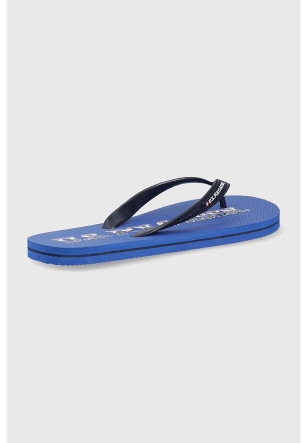 U.S. Polo Assn. japonki męskie. Kolor: niebieski. Materiał: materiał. Obcas: na obcasie. Wysokość obcasa: niski