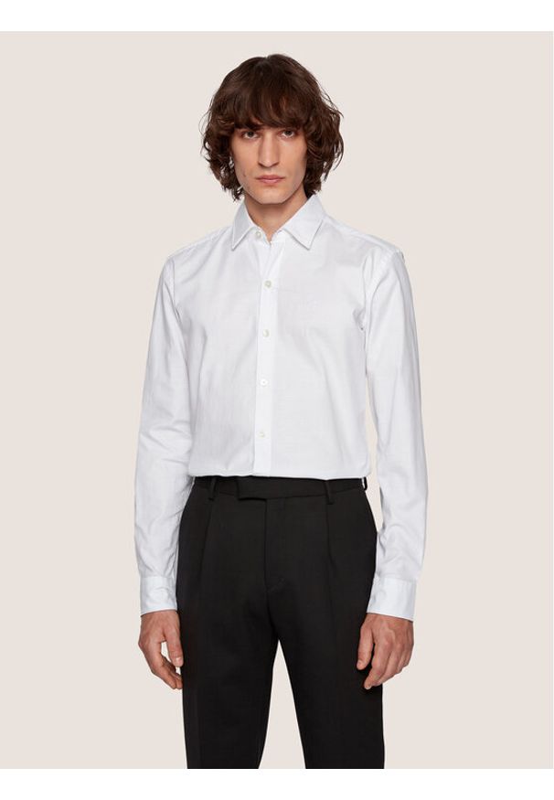 BOSS - Boss Koszula Robbie 50438496 Biały Sharp Fit. Kolor: biały. Materiał: bawełna