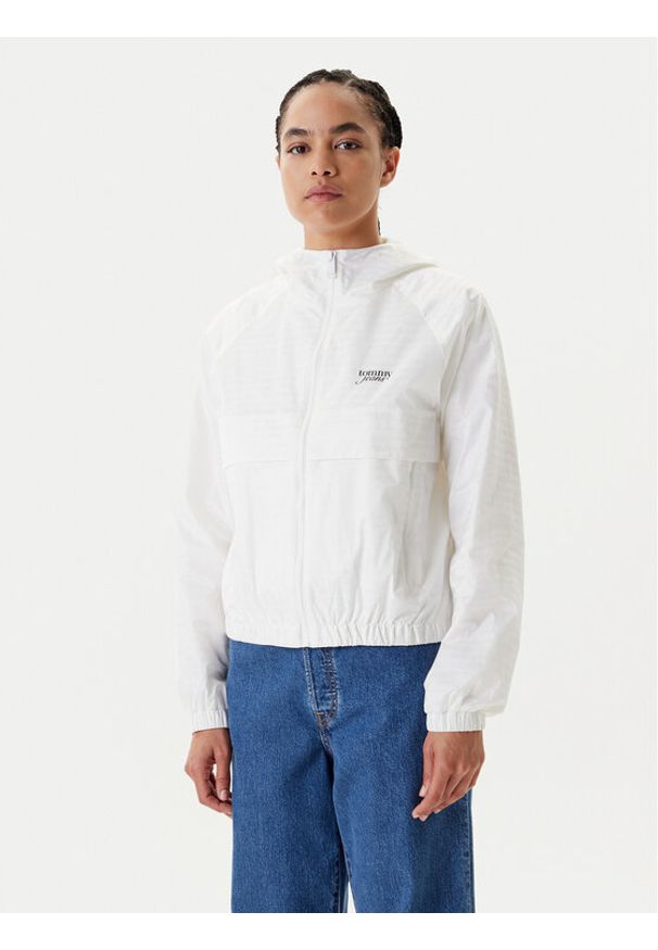 Tommy Jeans Wiatrówka Jacquard DW0DW20952 Écru Relaxed Fit. Materiał: syntetyk