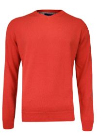 Sweter Pomarańczowy w Serek (V-neck) Klasyczny, Męski, Orange, - Adriano Guinari. Okazja: do pracy, na spotkanie biznesowe, na co dzień. Typ kołnierza: dekolt w serek. Kolor: pomarańczowy. Materiał: bawełna. Styl: klasyczny