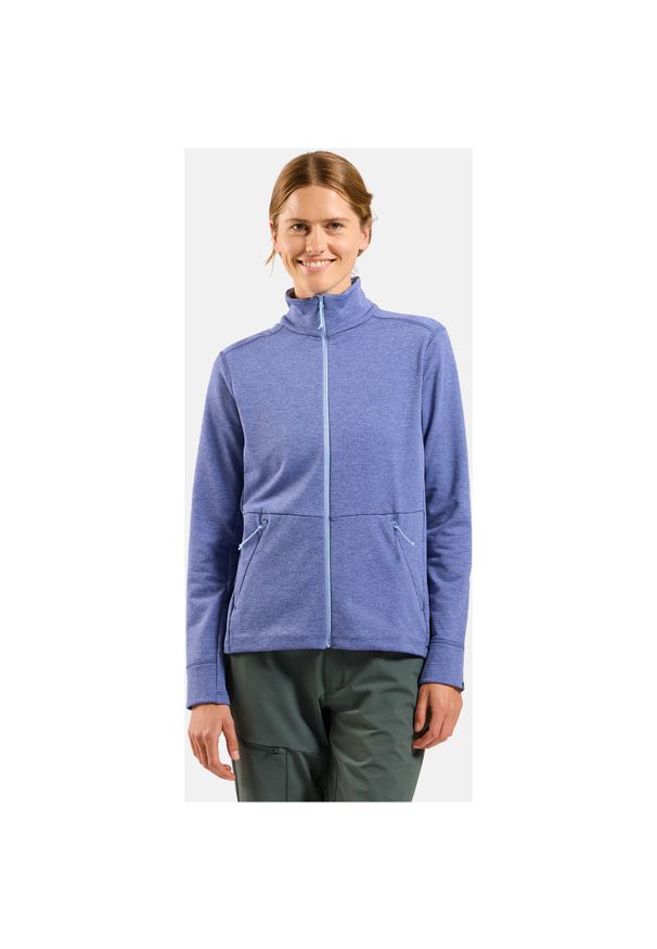 Bluza bez kaptura rozpinana Odlo Mid layer full zip GRID FLEECE. Typ kołnierza: bez kaptura. Kolor: fioletowy