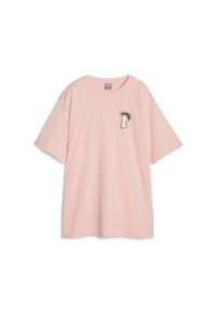 Koszulka Kobieta Puma Squad róża. Kolor: biały, różowy, wielokolorowy. Sport: joga i pilates #1