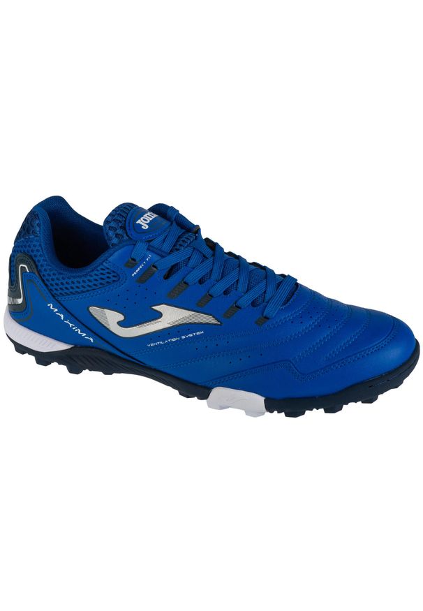 Joma - Buty piłkarskie turfy męskie, Maxima 24 MAXW TF. Kolor: niebieski. Materiał: materiał, tkanina, syntetyk. Sport: piłka nożna