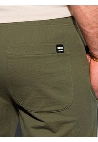 Ombre Clothing - Spodnie męskie dresowe P950 - khaki - XL. Kolor: brązowy. Materiał: dresówka. Styl: klasyczny #3