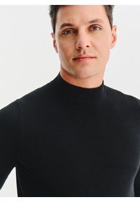 Pako Lorente - PAKO LORENTE – Czarny półgolf męski. Kolor: czarny. Materiał: poliamid, wiskoza. Wzór: gładki, ze splotem #3