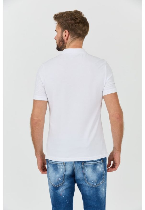 Guess - GUESS Białe męskie polo Washed, Rozmiar XL. Typ kołnierza: polo. Kolor: biały